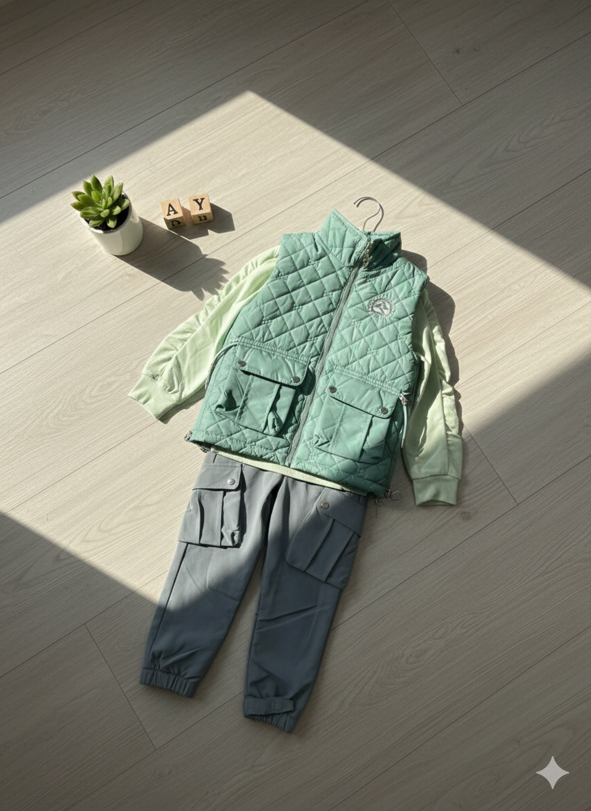 Gilet Enfant Matelassé Sans Manches – Style Moderne & Confort Quotidien